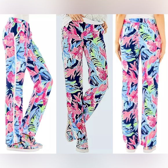 Lilly Pulitzer Pants - Lilly Pulitzer Madeira High Tide Pant - tropicolada, size 10